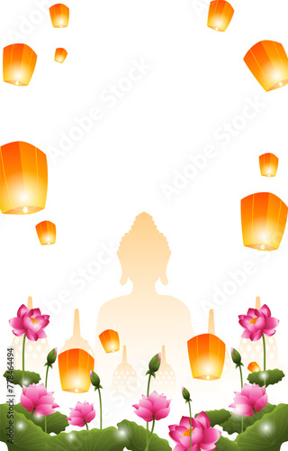 happy vesak day vertical background