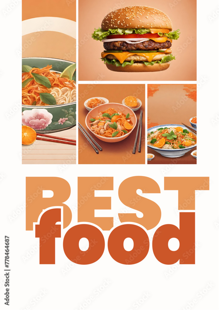 fast food template design background design with orange background flyer for social media post