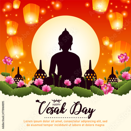 happy vesak day illustration