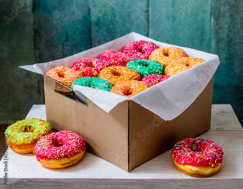 a box filled with lots of colorful dounts-on the table by arthur pan pexels in rich color photo