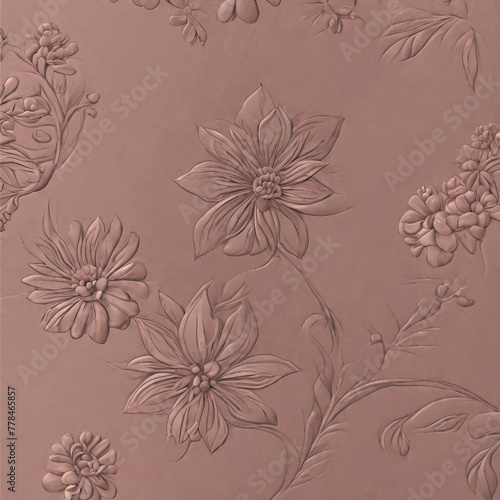 Background imitating a natural leather product with a floral pattern.
