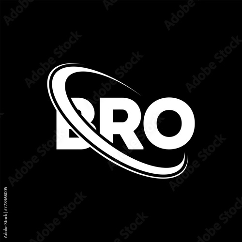 BRO logo. BRO letter. BRO letter logo design. Initials BRO logo linked with circle and uppercase monogram logo. BRO typography for technology, business and real estate brand.