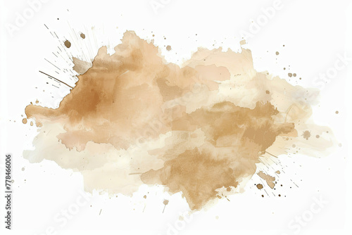 Soft pastel beige watercolor splash, flat style, with transparency on white background. Ideal for adding subtle texture to illustrations, invitations, and social media graphics.