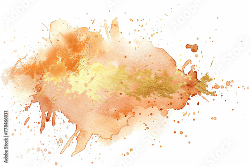 Transparent watercolor-style pastel gold splash, perfect for embellishing designs with a luxurious feel. Versatile for digital art, presentations, and decorative purposes.