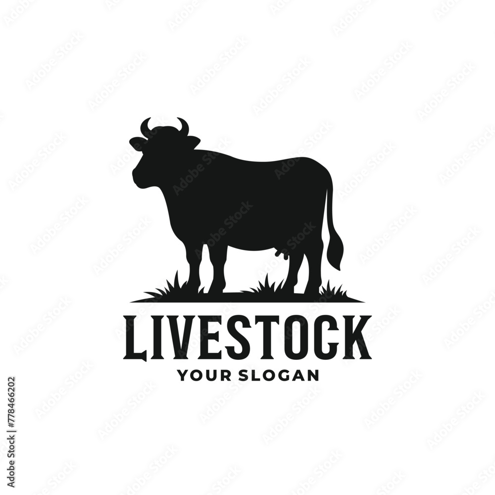 Cow farm livestock logo vector Cow farm livestock logo vector