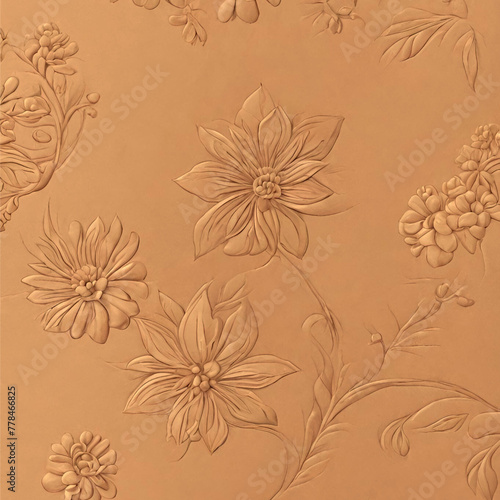 Background imitating a natural leather product with a floral pattern.