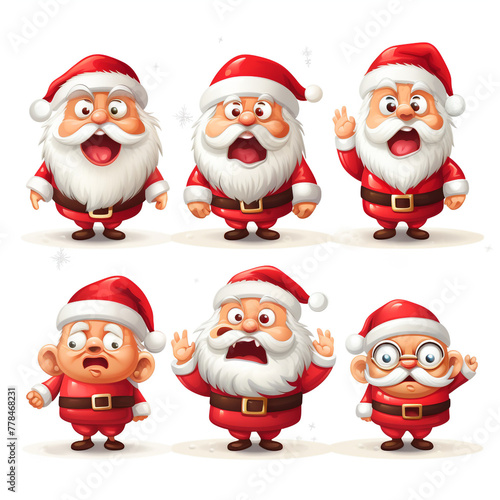 Santa Claus emoticons with various emotions сreated with Generative Ai © Andrii Yablonskyi