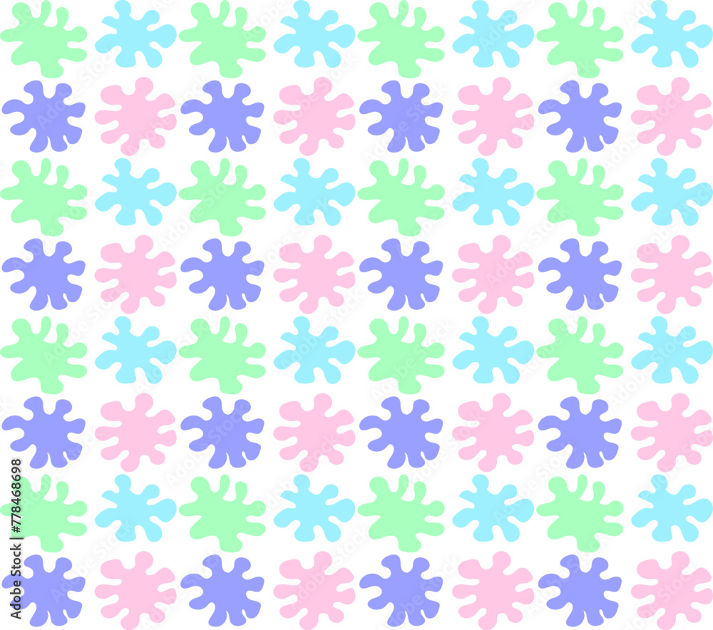 Abstract seamless pattern in the form of multi-colored blots and spots on a white background Abstract seamless pattern in the form of multi-colored blots and spots on a white background