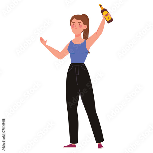 stag party celebrating woman