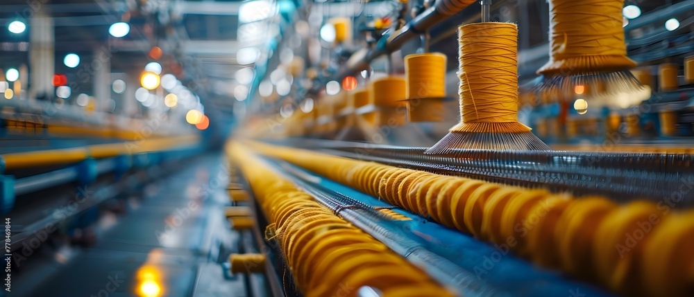 Symphony of Threads: The Rhythm of Textile Production. Concept Textile Industry, Production Process, Design Innovations, Sustainability, Global Market