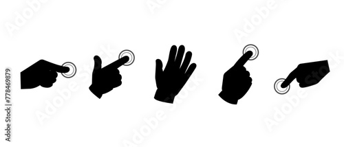 hand icon pointer, finger points, hands gestures. vector monochrome