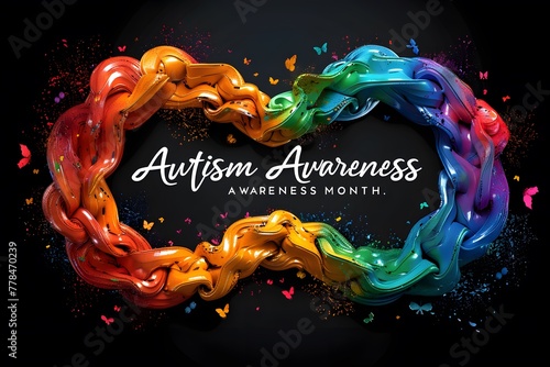 World Autism awareness month and pride, graphic design colorful banner