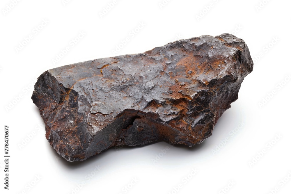 Iron Meteorite Fragment isolated on scientific space background - Astronomy and Science Concept Iron Meteorite Fragment isolated on scientific space background - Astronomy and Science Concept