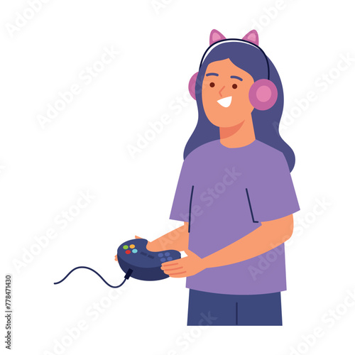 geek pride day girl with gamepad