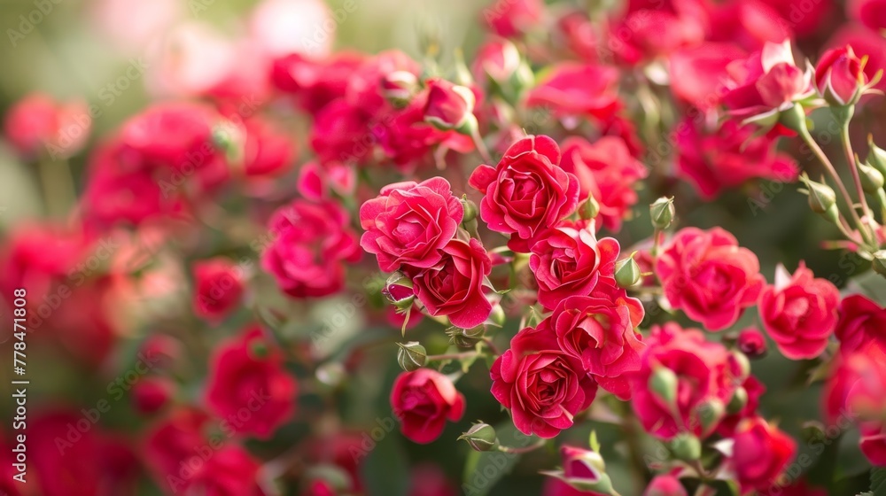 There are a lot of red spray roses There are a lot of red spray roses
