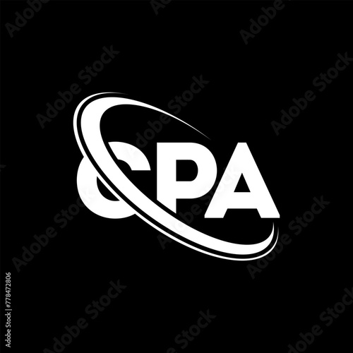 CPA logo. CPA letter. CPA letter logo design. Initials CPA logo linked with circle and uppercase monogram logo. CPA typography for technology, business and real estate brand.