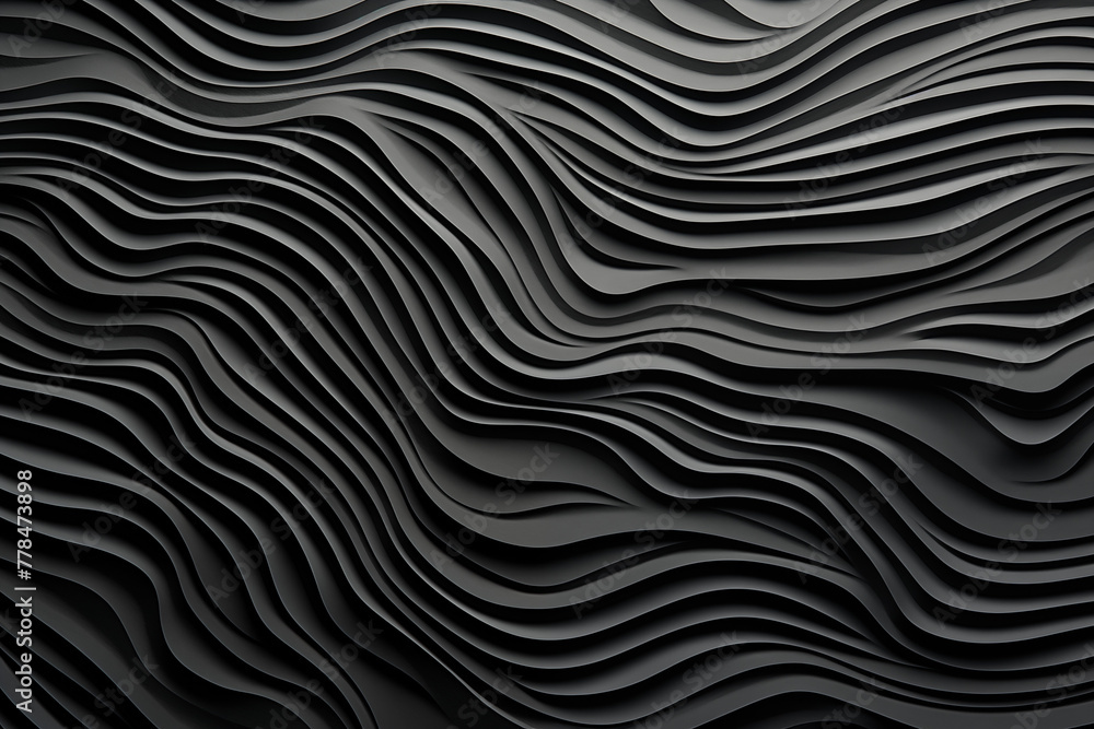 The image is a black and white drawing of a wave The image is a black and white drawing of a wave