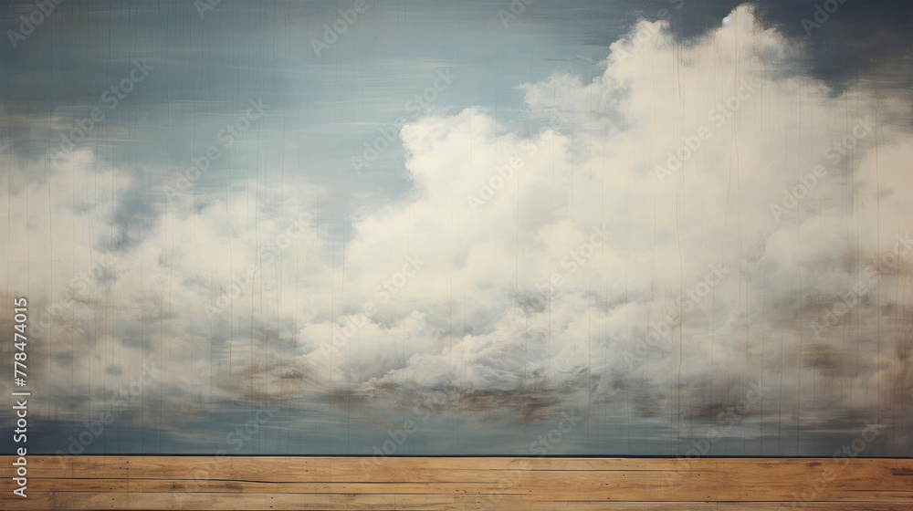 custom made wallpaper toronto digitalPainted wall with blue sky and clouds as background oil or acryl painting