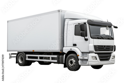 Ghostly White Truck Glides Through A Void. White or PNG Transparent Background.