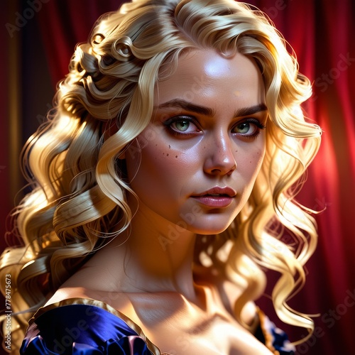 Game Avatar Character Art - Female Blonde Princess 01