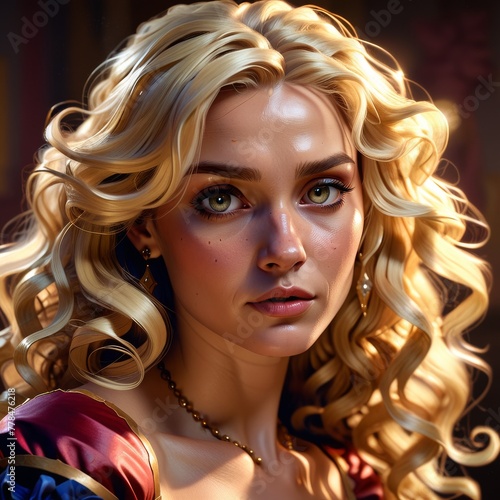 Game Avatar Character Art - Female Blonde Princess 01