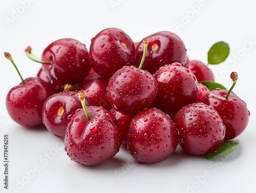 sweet cherries on white background
