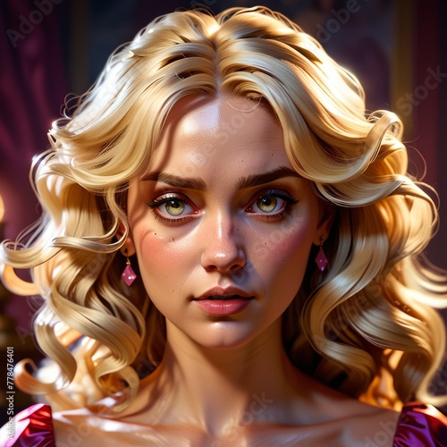 Game Avatar Character Art - Female Blonde Princess 01