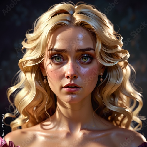 Game Avatar Character Art - Female Blonde Princess 01
