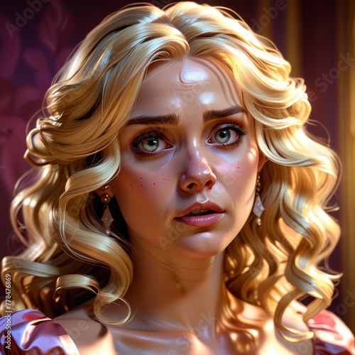 Game Avatar Character Art - Female Blonde Princess 01