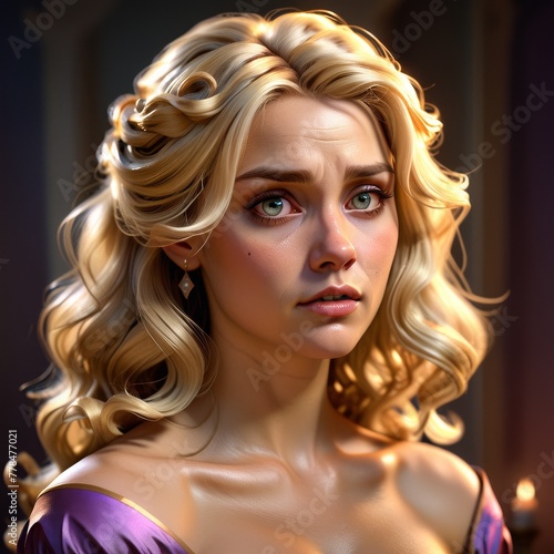 Game Avatar Character Art - Female Blonde Princess 01