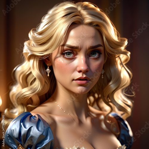 Game Avatar Character Art - Female Blonde Princess 01