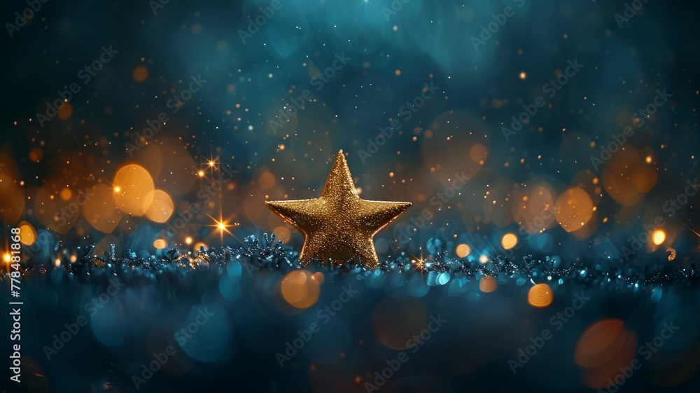 Golden star with sparkling background Golden star with sparkling background