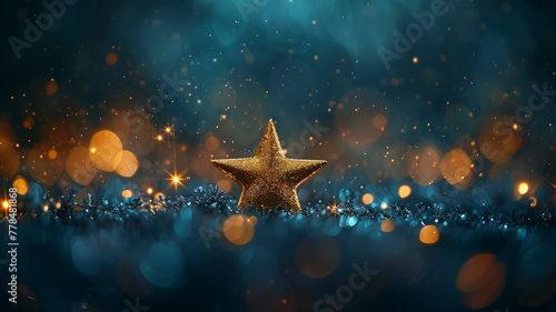 Golden star with sparkling background
