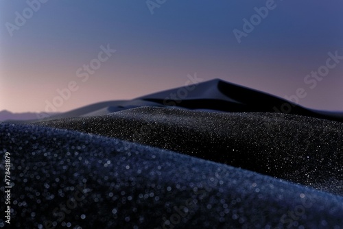 Sunset in the black sand desert