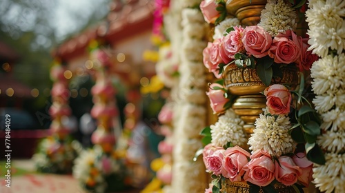 Array of Flowers Adorning a Wall
