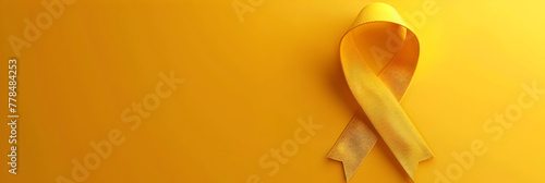 World Suicide Prevention Day with yellow ribbon on a yellow background, Prevention on World Suicide Prevention Day.