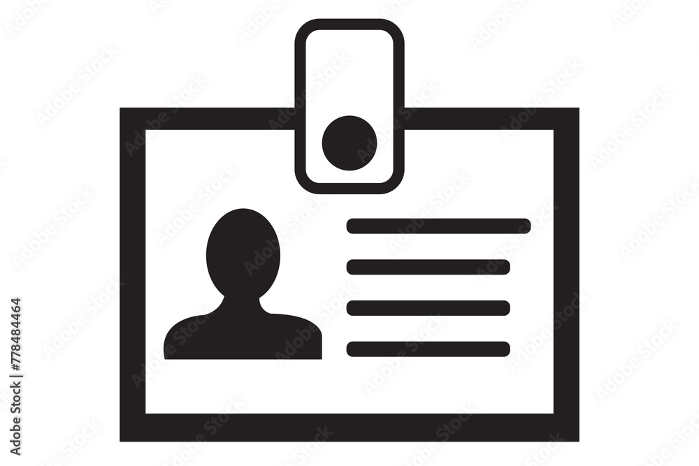 Id card icon. Identification card vector set. Identity badge sign. Isolated security tag.
