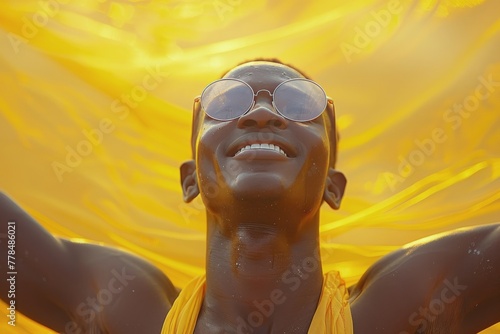 Woman Wearing Sunglasses and Yellow Scarf