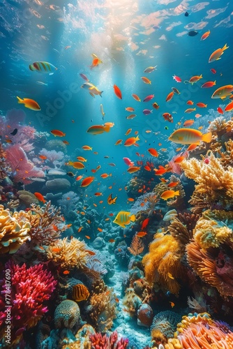 Colorful Fish Swimming in an Aquarium