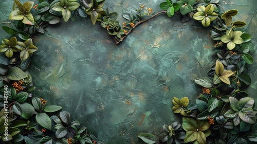 Heart Formed by Leaves and Flowers