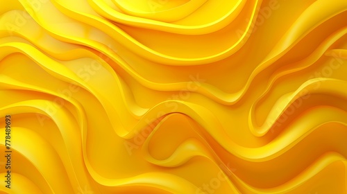 Abstract yellow and orange wavy lines on a bright background. Modern and dynamic design concept for wallpaper, background, or print. Digital graphic art with smooth curves