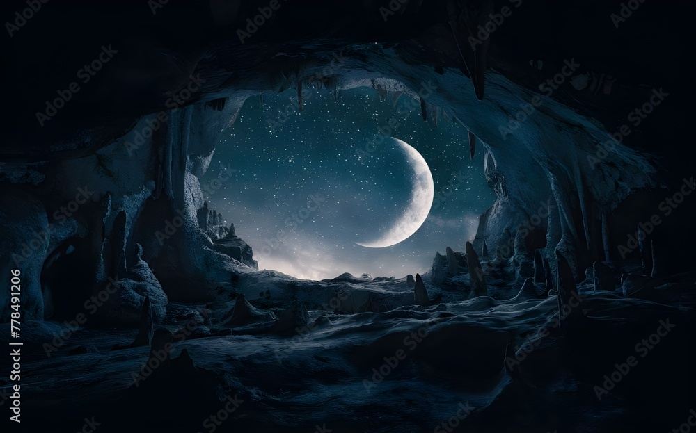 Fototapeta premium the moon in the sky. Night view of sky 