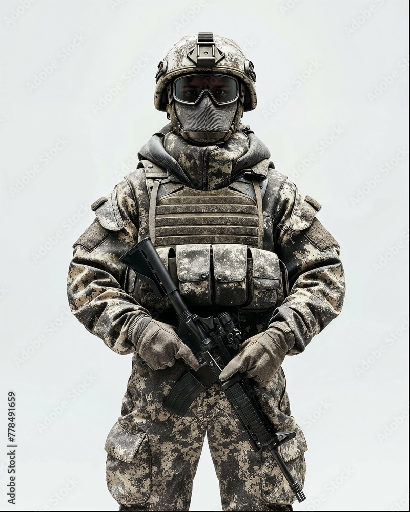 soldier with gas mask isolated on white background soldier with gas mask isolated on white background