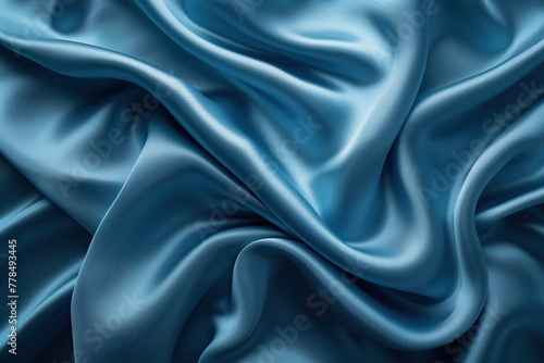 Blue satin fabric as a beautiful background