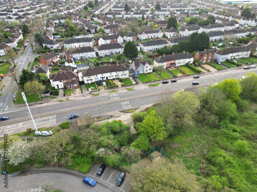 Aerial View of Bedford City of Bedfordshire, England UK During Windy and Cloudy Day. April 5th, 2024 photo