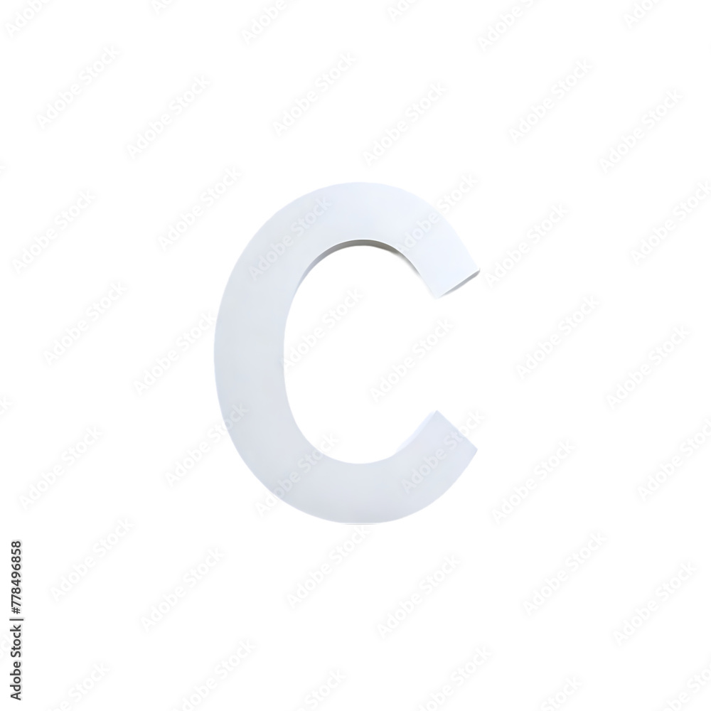 Fototapeta premium C letter branding identity corporate 3d render company letter logo transparent psd