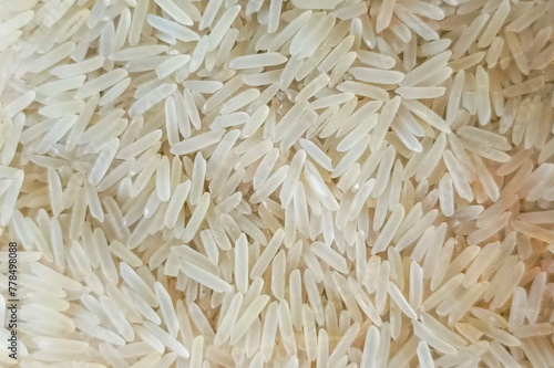 white rice background, Basmati Rice closeup stock photo