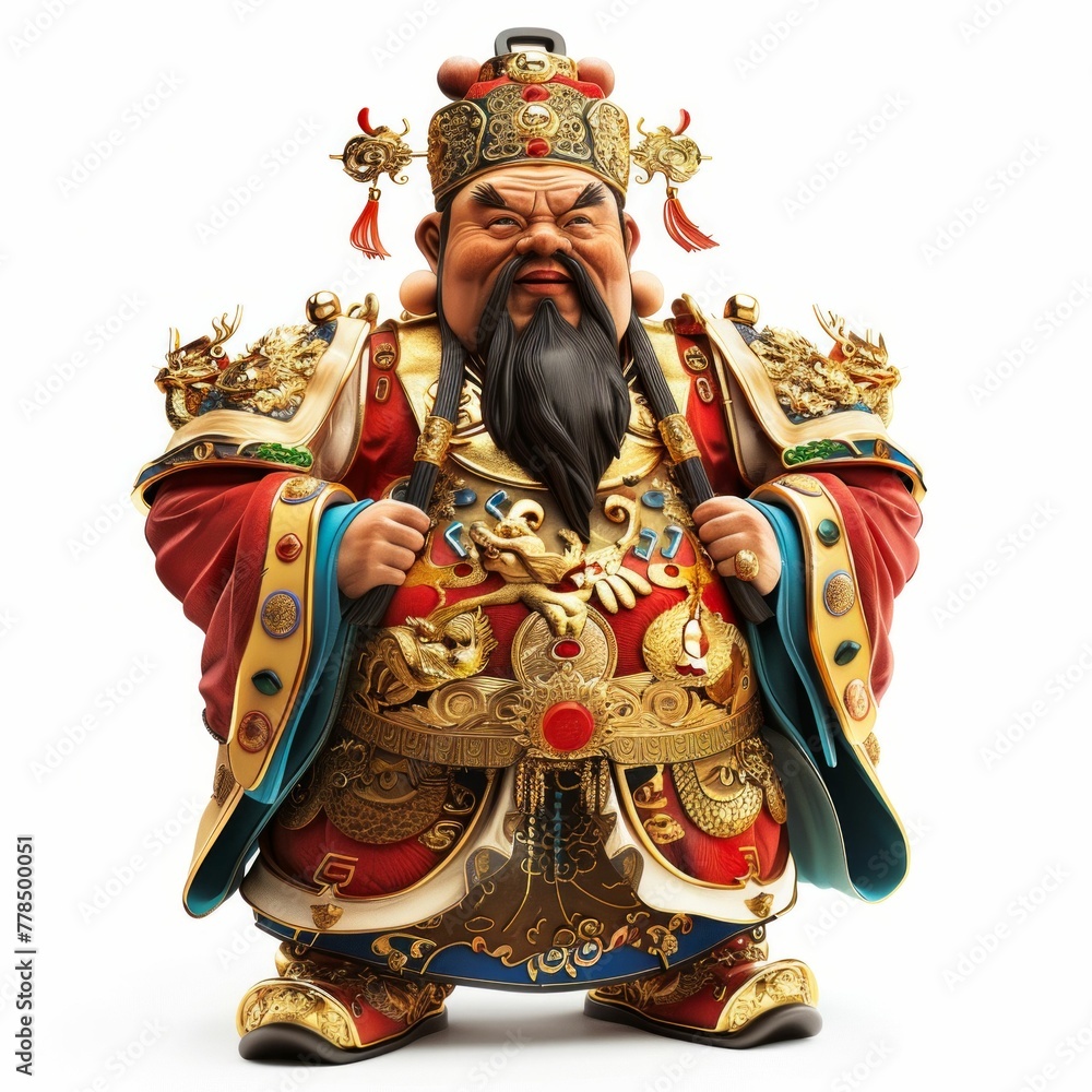Majestic Deities of Prosperity: Chinese Gods of Wealth. Generative ai