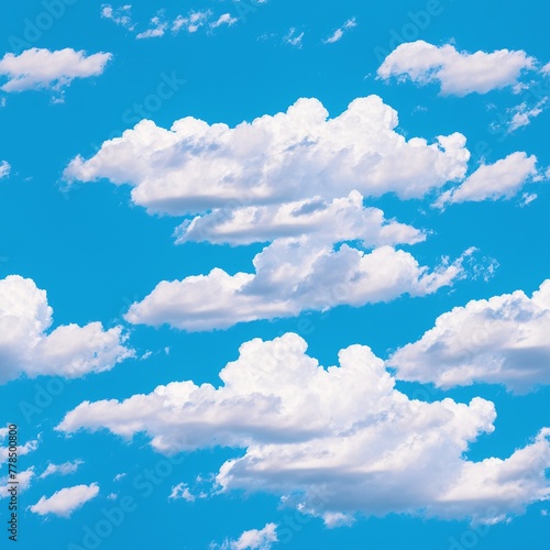 A blue sky with white clouds. - seamless and tileable photo