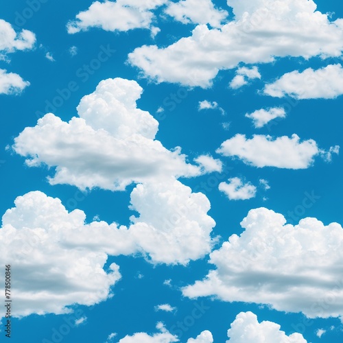 A blue sky with white clouds. - seamless and tileable photo